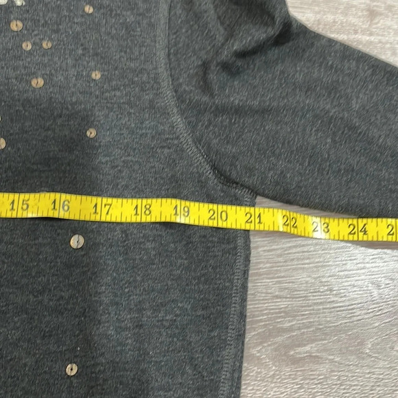 Aerie 3/4 Sleeve Embroidered Embellished Lightweight Gray Pocket Sweatsh… - Picture 11 of 16